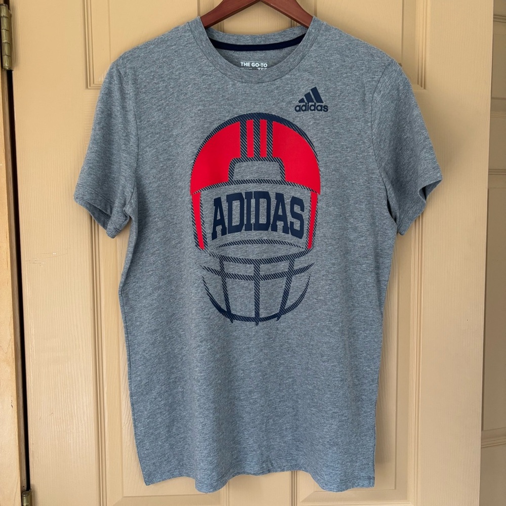 ADIDAS | Grey Football Graphic Short Sleeve Casual T Shirt | Youth XL